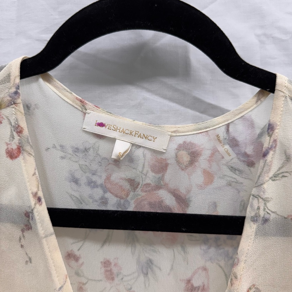 LoveShackFancy Leah Midi Dress, 100% Silk Outer Lining - Picture 3 of 8